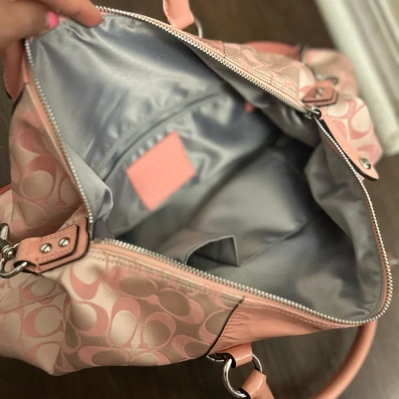 COACH ASHLEY PEONY PINK SIGNATURE CARRYALL HANDBAG SHOULDER BAG PURSE - Picture 8 of 16